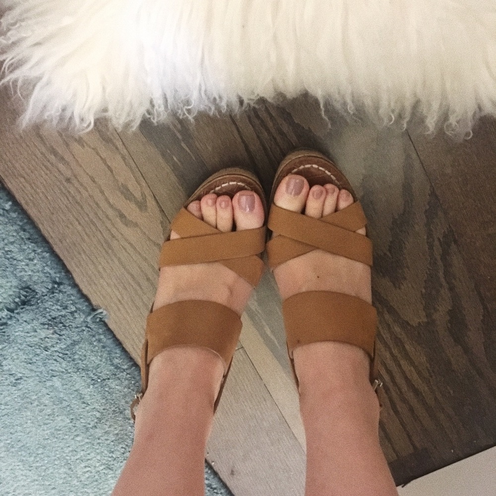 Sam Edelman Leather Cork Wedges